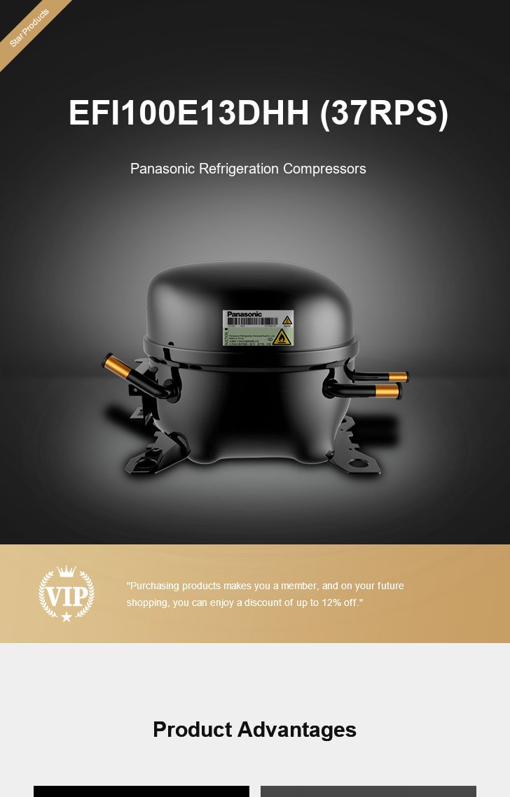 Panasonic Compressor EFI100E13DHH (37RPS), technical parameters pdf, structure diagram